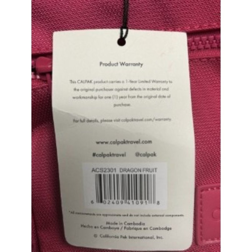 NWT Calpak Stevyn‎ Mini Crossbody Bag Dragon Fruit Pink Adjustable Travel Preppy - Picture 4 of 9